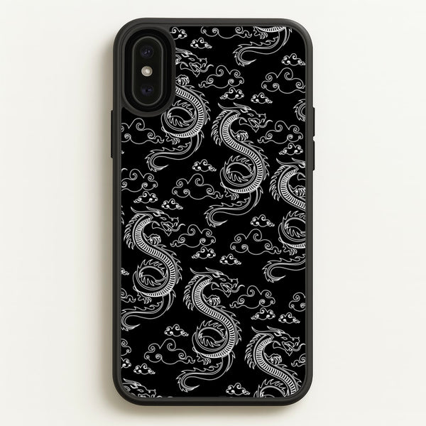 Black And White Dragon Pattern  - Dragon Patterns Phone Case for iPhone XS Max