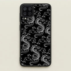 Black And White Dragon Pattern  - Dragon Patterns Phone Case for Galaxy A12