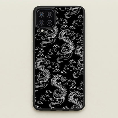 Black And White Dragon Pattern  - Dragon Patterns Phone Case for Galaxy A12