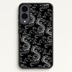 Black And White Dragon Pattern  - Dragon Patterns Phone Case for Galaxy S25 Edge