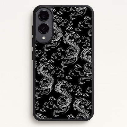 Black And White Dragon Pattern  - Dragon Patterns Phone Case for Galaxy S25 Edge
