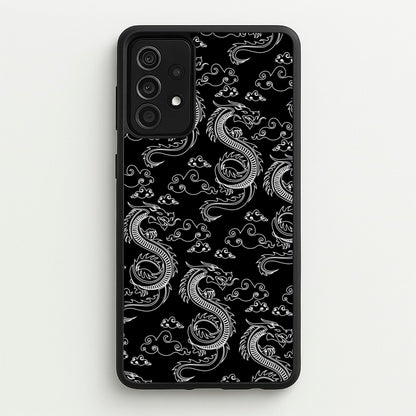 Black And White Dragon Pattern  - Dragon Patterns Phone Case for Galaxy A52 / A52s