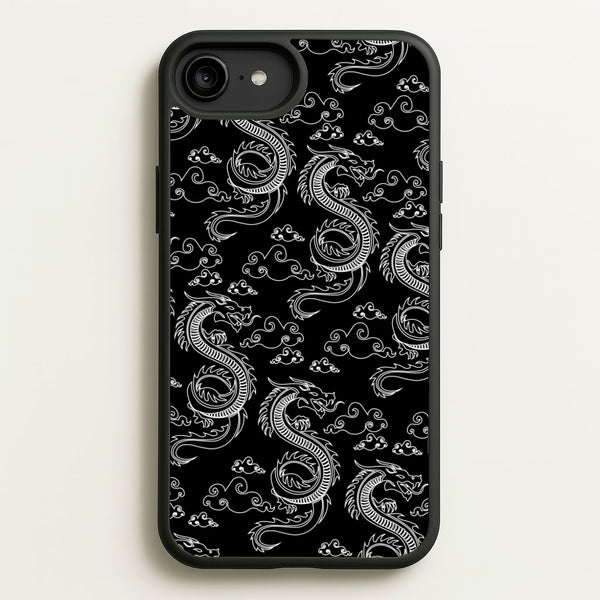 Black And White Dragon Pattern  - Dragon Patterns Phone Case for iPhone 6 Plus / 7 Plus / 8 Plus