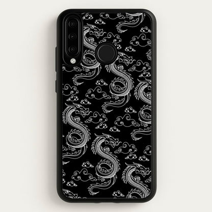 Black And White Dragon Pattern  - Dragon Patterns Phone Case for Huawei P30 Lite