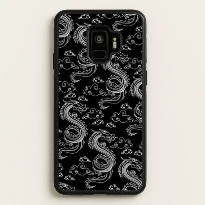 Black And White Dragon Pattern  - Dragon Patterns Phone Case for Galaxy S9