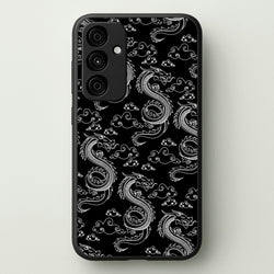 Black And White Dragon Pattern  - Dragon Patterns Phone Case for Galaxy A55