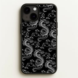 Black And White Dragon Pattern  - Dragon Patterns Phone Case for iPhone 13