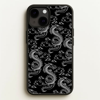 Black And White Dragon Pattern  - Dragon Patterns Phone Case for iPhone 13