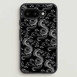 Black And White Dragon Pattern  - Dragon Patterns Phone Case for Google Pixel 9a