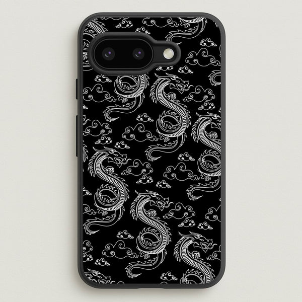 Black And White Dragon Pattern  - Dragon Patterns Phone Case for Google Pixel 9a