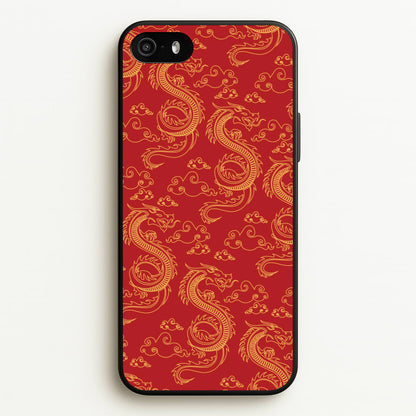 Red And Gold Dragon Pattern  - Dragon Patterns Phone Case for iPhone 5 / 5s / SE 2016
