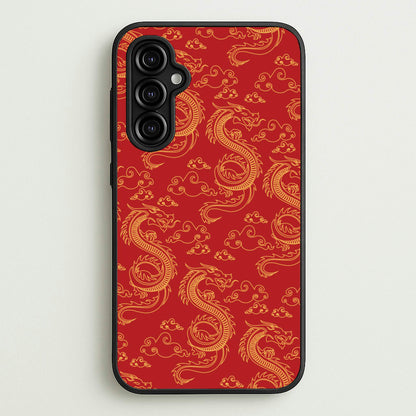 Red And Gold Dragon Pattern  - Dragon Patterns Phone Case for Galaxy A14