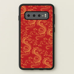 Red And Gold Dragon Pattern  - Dragon Patterns Phone Case for Galaxy S10