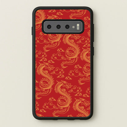 Red And Gold Dragon Pattern  - Dragon Patterns Phone Case for Galaxy S10