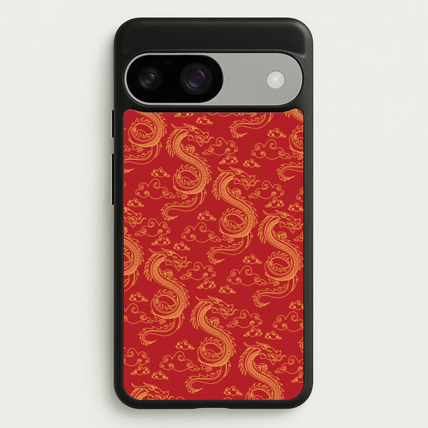 Red And Gold Dragon Pattern  - Dragon Patterns Phone Case for Google Pixel 9 / 9 Pro