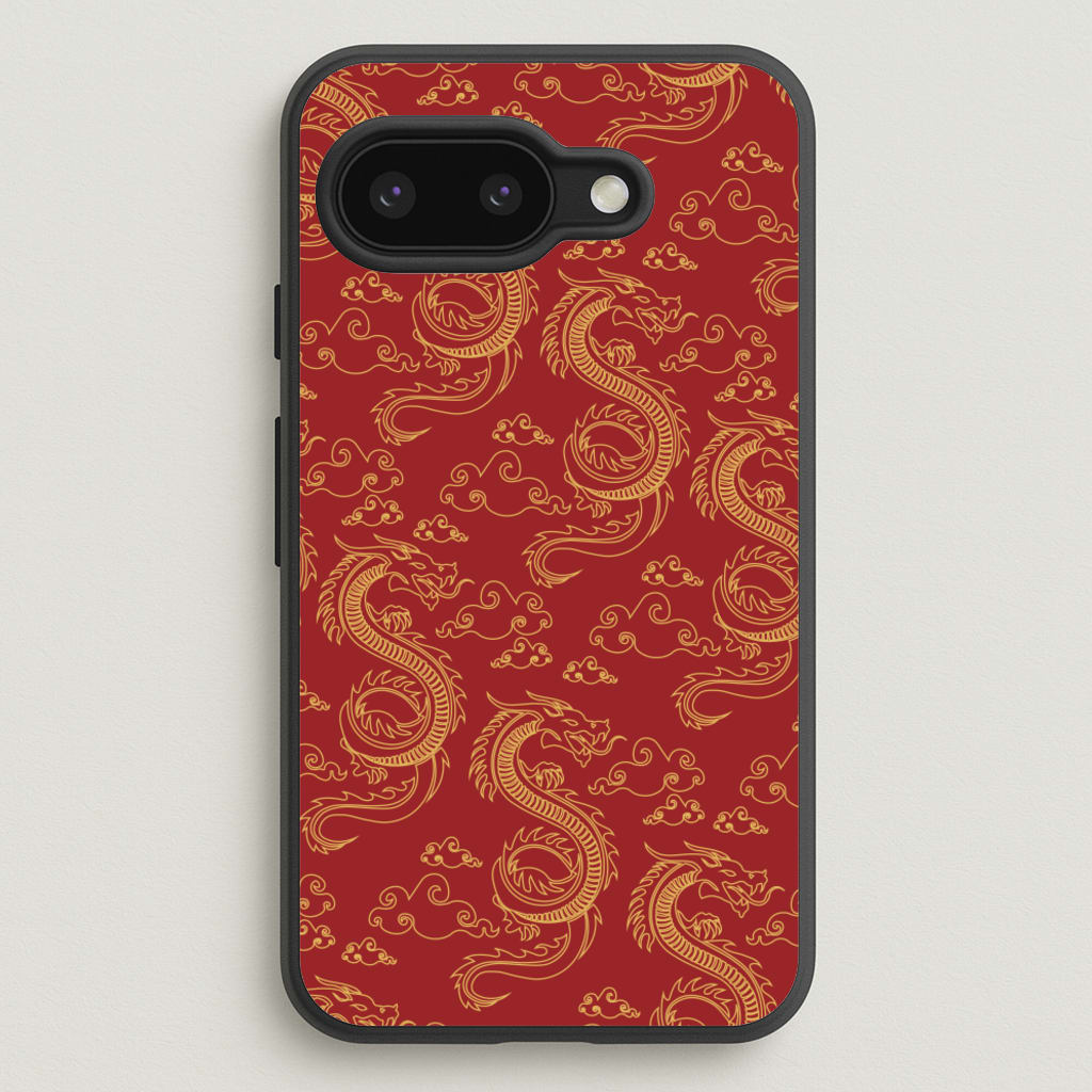 Red And Gold Dragon Pattern  - Dragon Patterns Phone Case for Google Pixel 9a