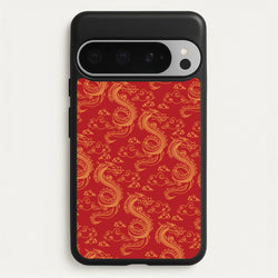 Red And Gold Dragon Pattern  - Dragon Patterns Phone Case for Google Pixel 9 Pro XL