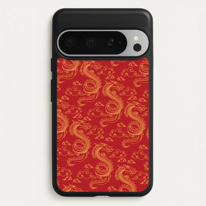 Red And Gold Dragon Pattern  - Dragon Patterns Phone Case for Google Pixel 9 Pro XL