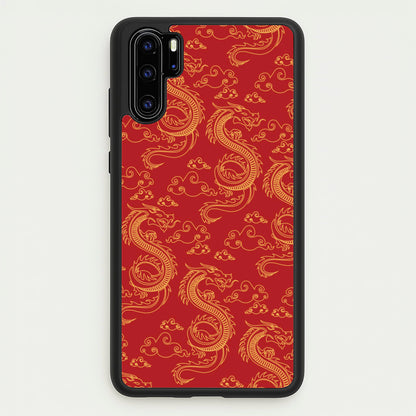 Red And Gold Dragon Pattern  - Dragon Patterns Phone Case for Huawei P30 Pro