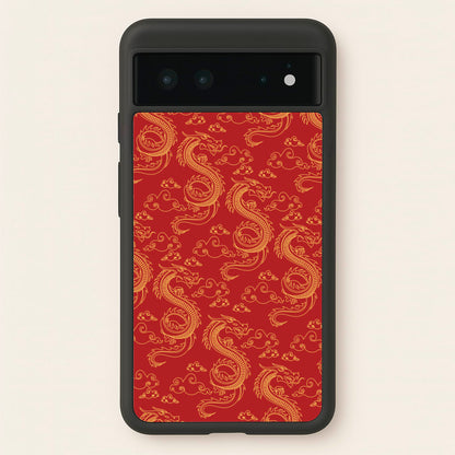 Red And Gold Dragon Pattern  - Dragon Patterns Phone Case for Google Pixel 6