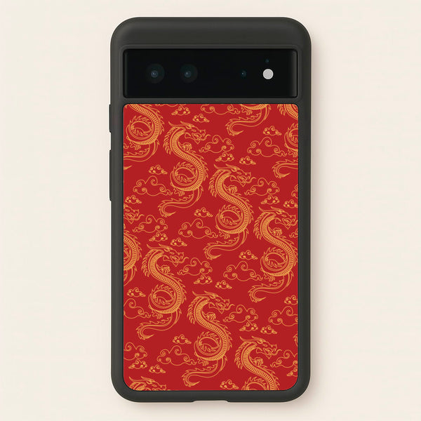 Red And Gold Dragon Pattern  - Dragon Patterns Phone Case for Google Pixel 6