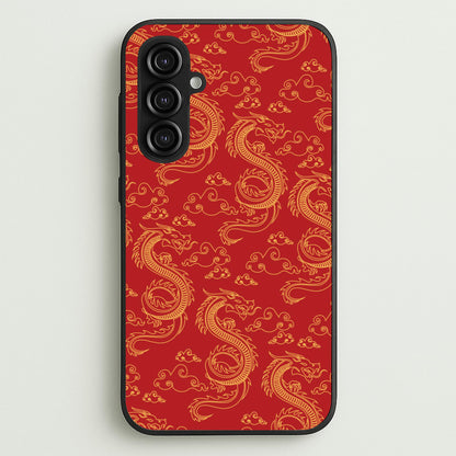 Red And Gold Dragon Pattern  - Dragon Patterns Phone Case for Galaxy S23FE