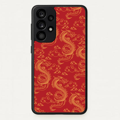 Red And Gold Dragon Pattern  - Dragon Patterns Phone Case for Galaxy A53