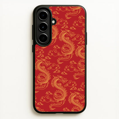 Red And Gold Dragon Pattern  - Dragon Patterns Phone Case for Galaxy A56