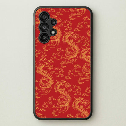 Red And Gold Dragon Pattern  - Dragon Patterns Phone Case for Galaxy A13