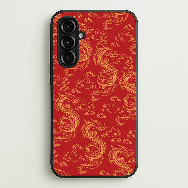 Red And Gold Dragon Pattern  - Dragon Patterns Phone Case for Galaxy A16