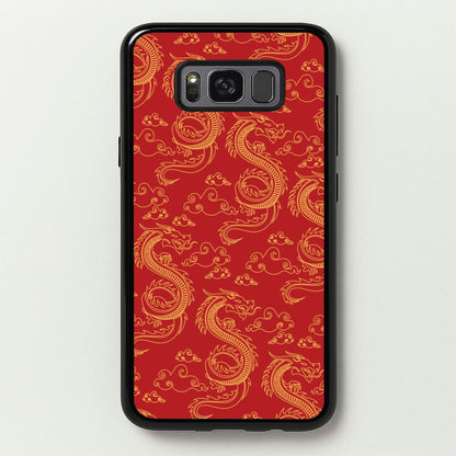 Red And Gold Dragon Pattern  - Dragon Patterns Phone Case for Galaxy S8