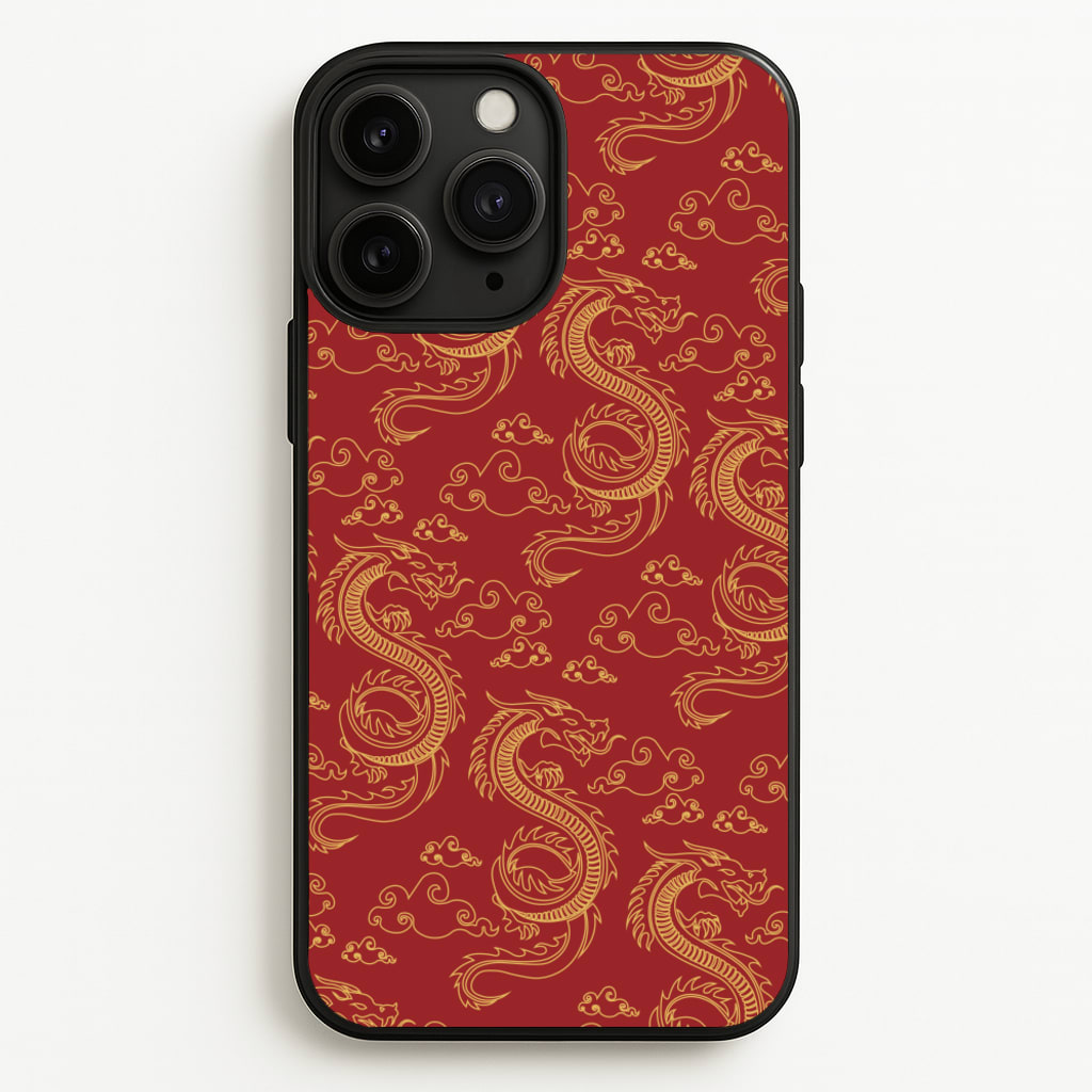 Red And Gold Dragon Pattern  - Dragon Patterns Phone Case for iPhone 11 Pro Max