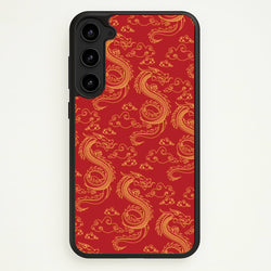 Red And Gold Dragon Pattern  - Dragon Patterns Phone Case for Galaxy S23