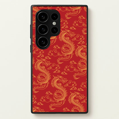 Red And Gold Dragon Pattern  - Dragon Patterns Phone Case for Galaxy S24 Ultra