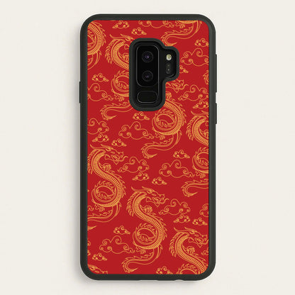 Red And Gold Dragon Pattern  - Dragon Patterns Phone Case for Galaxy S9 Plus