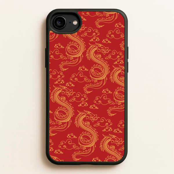 Red And Gold Dragon Pattern  - Dragon Patterns Phone Case for iPhone 6 / 7 / 8 / SE