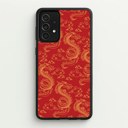 Red And Gold Dragon Pattern  - Dragon Patterns Phone Case for Galaxy A52 / A52s