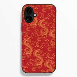 Red And Gold Dragon Pattern Phone Case