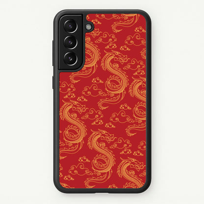 Red And Gold Dragon Pattern  - Dragon Patterns Phone Case for Galaxy S21 Plus