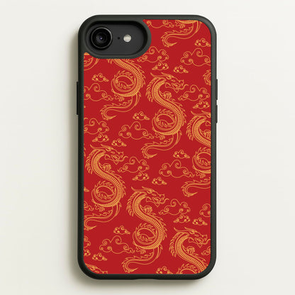 Red And Gold Dragon Pattern  - Dragon Patterns Phone Case for iPhone 6 Plus / 7 Plus / 8 Plus