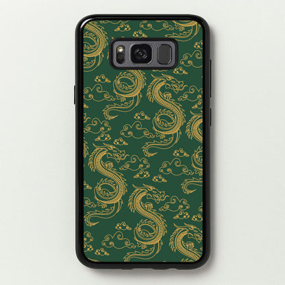 Green And Gold Dragon Pattern  - Dragon Patterns Phone Case for Galaxy S8 Plus