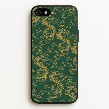 Green And Gold Dragon Pattern  - Dragon Patterns Phone Case for iPhone 5 / 5s / SE 2016