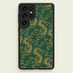 Green And Gold Dragon Pattern  - Dragon Patterns Phone Case for Galaxy S22 Ultra