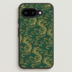 Green And Gold Dragon Pattern  - Dragon Patterns Phone Case for Google Pixel 9a