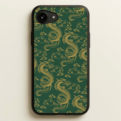 Green And Gold Dragon Pattern  - Dragon Patterns Phone Case for iPhone 16e