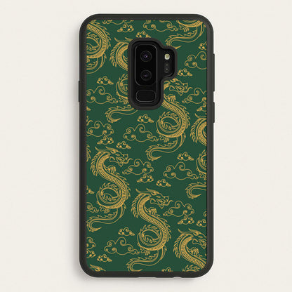 Green And Gold Dragon Pattern  - Dragon Patterns Phone Case for Galaxy S9 Plus
