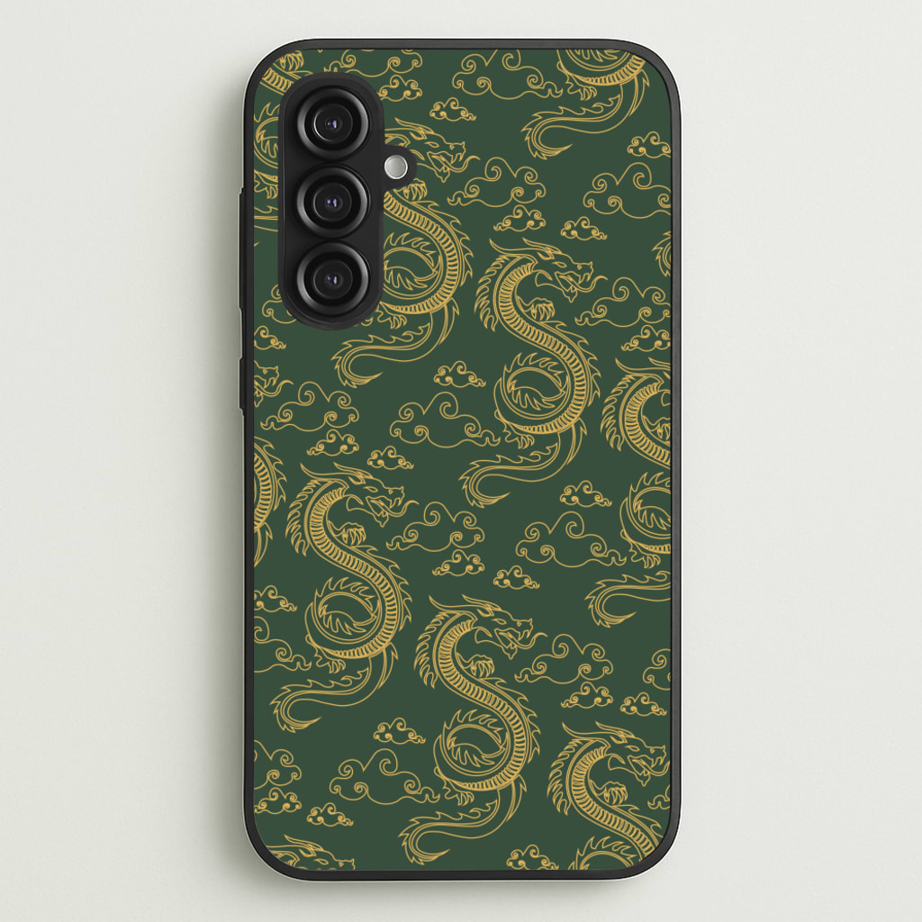 Green And Gold Dragon Pattern  - Dragon Patterns Phone Case for Galaxy S23FE