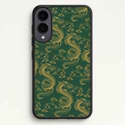 Green And Gold Dragon Pattern  - Dragon Patterns Phone Case for Galaxy S25 Edge