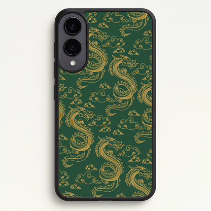 Green And Gold Dragon Pattern  - Dragon Patterns Phone Case for Galaxy S25 Edge
