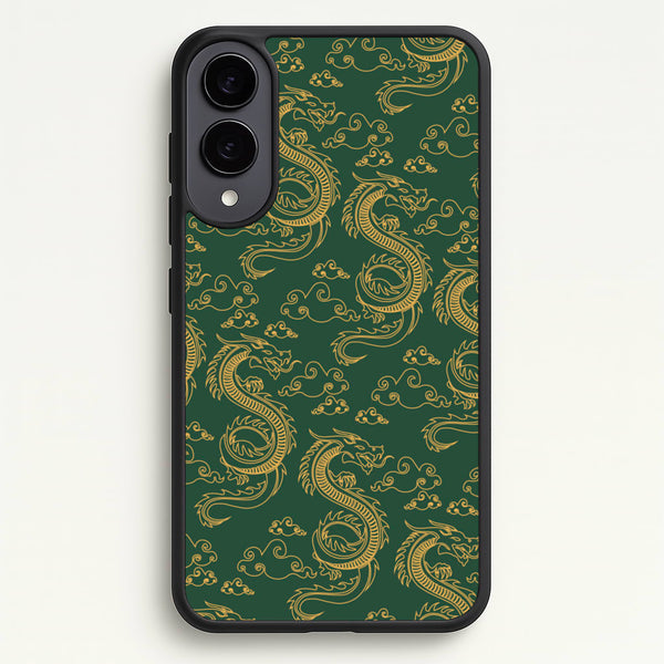 Green And Gold Dragon Pattern  - Dragon Patterns Phone Case for Galaxy S25 Edge